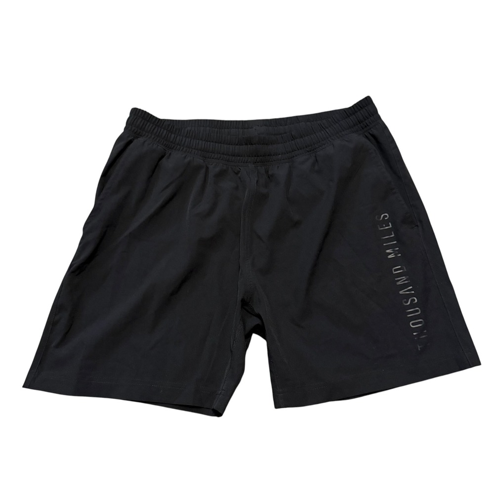 Thousand Miles Mens All Day Shorts Black Athletic Stretch Inseam 7in Size XL